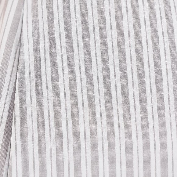 Breastfeeding Dress Cotton Gray Stripe Knee Length with Pockets and Zippers - Picture 7 of 7